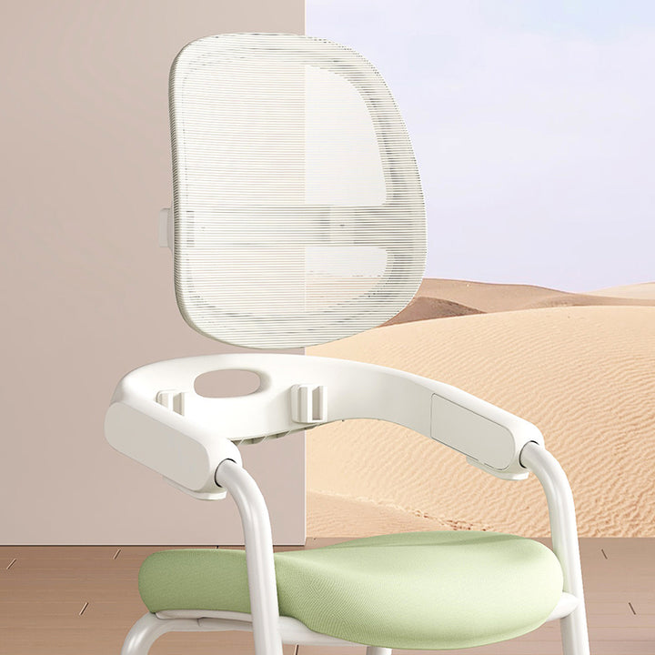 Chaise de bureau pour enfants contemporaine nordique en cuir PU, acier au carbone, maille, éponge, réglable en hauteur, avec dossier et accoudoirs, pour l&