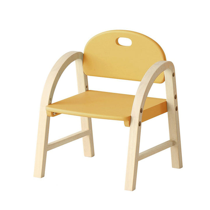 Contemporary Scandinavian Solid Wood Arc Liftable Kids Chair Backrest Armrest For Living Room