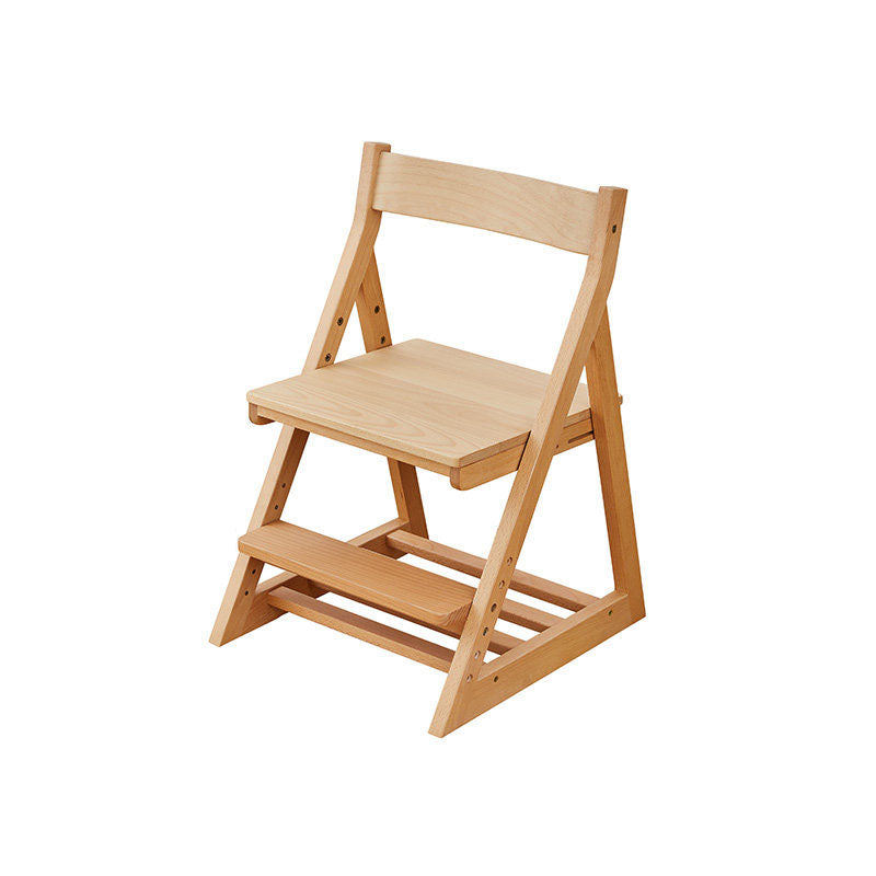 Chaise de bureau pour enfants réglable, sans accoudoirs, avec dossier, en bois de hêtre triangulaire minimaliste moderne, cuir PU et éponge, pour salon et étude 