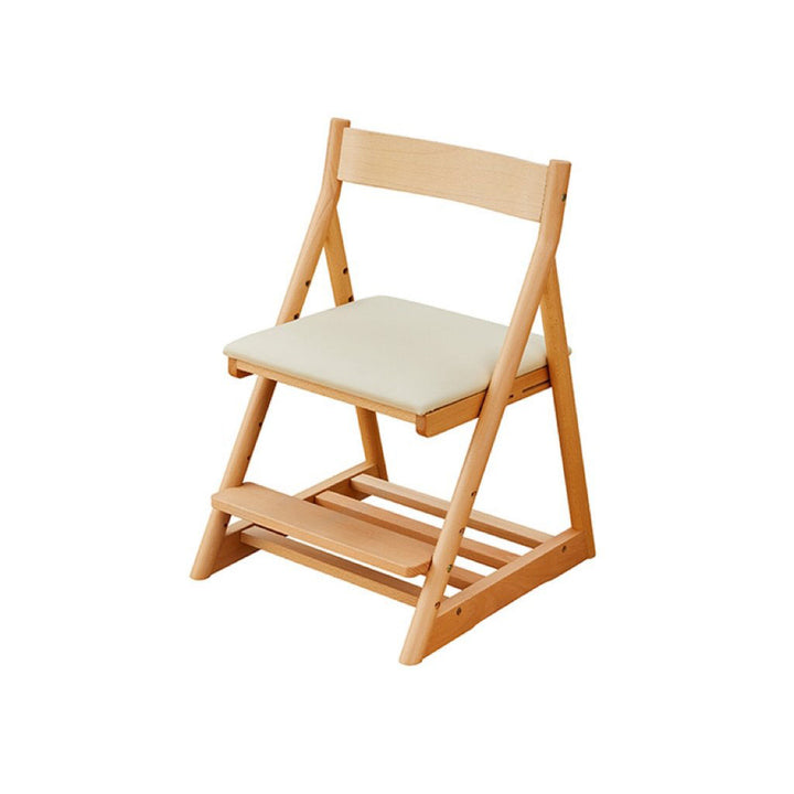Chaise de bureau pour enfants réglable, sans accoudoirs, avec dossier, en bois de hêtre triangulaire minimaliste moderne, cuir PU et éponge, pour salon et étude 