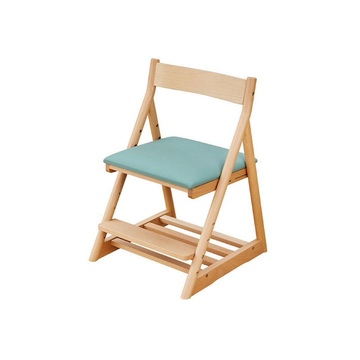 Chaise de bureau pour enfants réglable, sans accoudoirs, avec dossier, en bois de hêtre triangulaire minimaliste moderne, cuir PU et éponge, pour salon et étude 