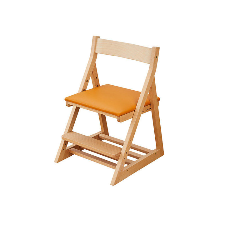 Chaise de bureau pour enfants réglable, sans accoudoirs, avec dossier, en bois de hêtre triangulaire minimaliste moderne, cuir PU et éponge, pour salon et étude 