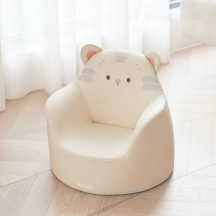 Moderner Art-Deco-Cartoon-Tier-PU-Leder-Polyurethanschaum-Kinderhocker mit Rückenlehne und Armlehne für das Schlafzimmer 