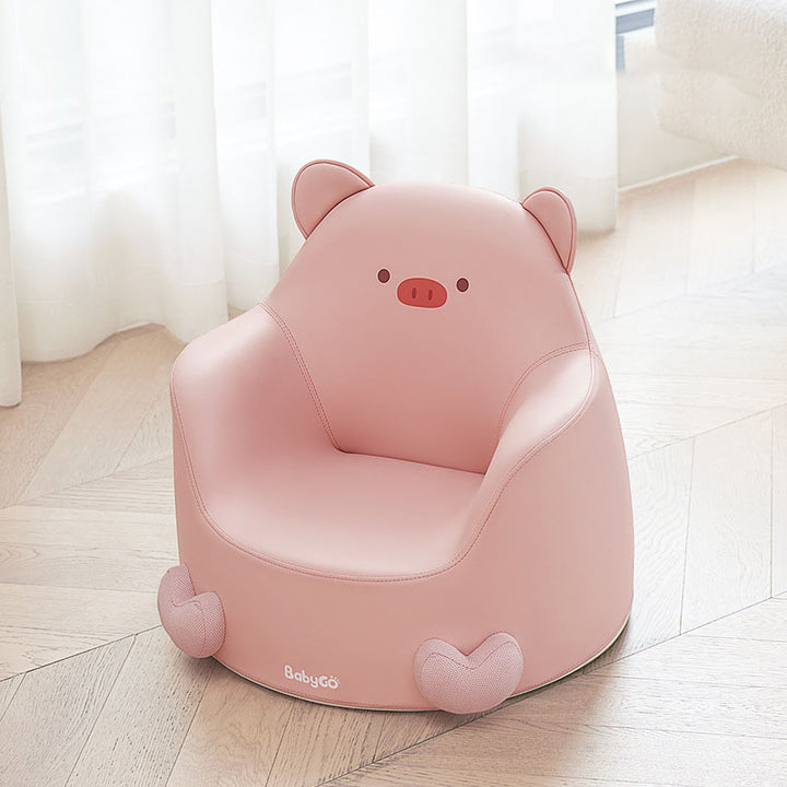 Moderner Art-Deco-Cartoon-Tier-PU-Leder-Polyurethanschaum-Kinderhocker mit Rückenlehne und Armlehne für das Schlafzimmer 