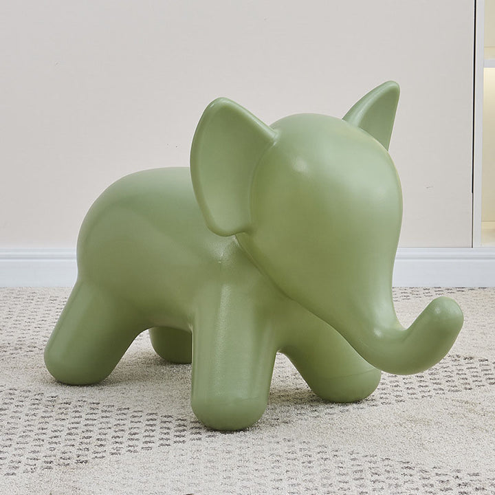 Modern Art Deco PE Plastic Cartoon Elephant Kids Low Stool Backless Armless For Living Room