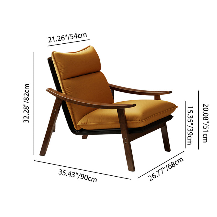 Contemporáneo Escandinavo Rectangular Hierro Madera de Caucho Cuero Ecológico Silla de Acento de Terciopelo Respaldo Reposabrazos Para Sala de Estar 