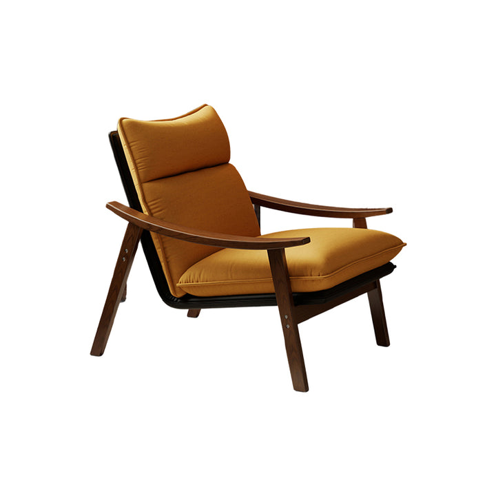 Contemporáneo Escandinavo Rectangular Hierro Madera de Caucho Cuero Ecológico Silla de Acento de Terciopelo Respaldo Reposabrazos Para Sala de Estar 