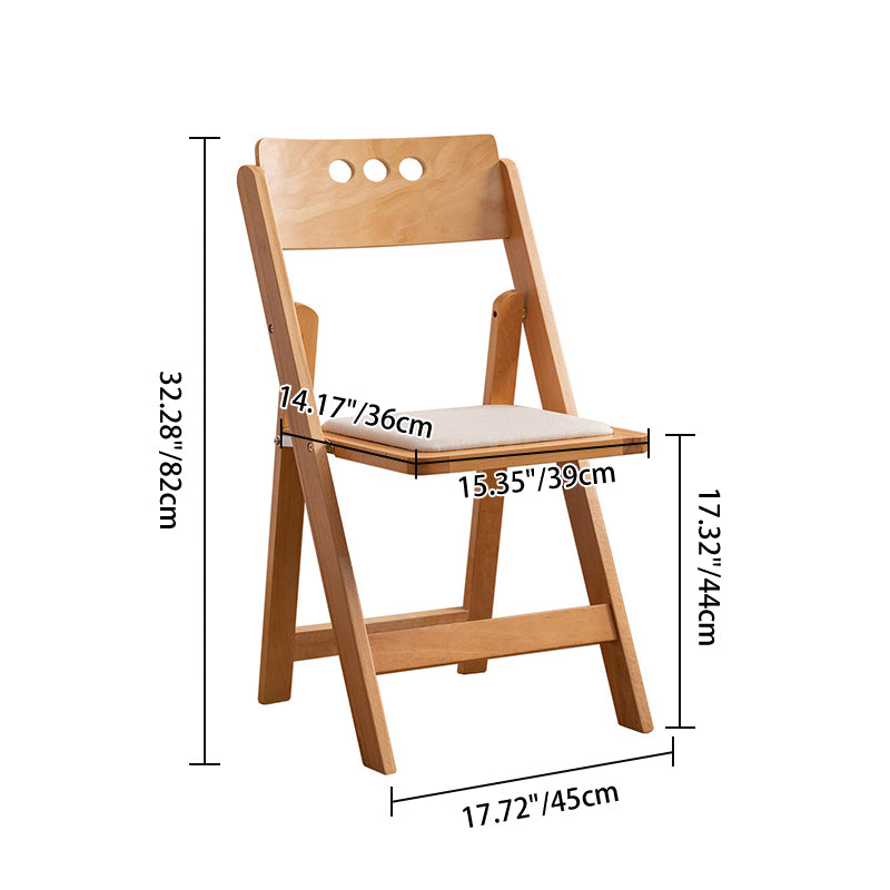 Traditional Rustic Rectangular Beech Wood &amp; Plywood Linen PU Leather Foldable Dining Chair Backrest For Dining Room