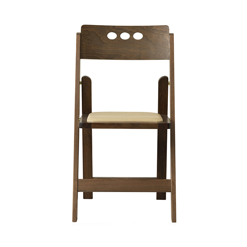 Traditional Rustic Rectangular Beech Wood &amp; Plywood Linen PU Leather Foldable Dining Chair Backrest For Dining Room