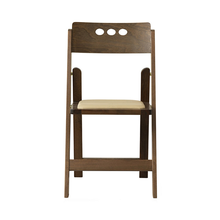 Traditional Rustic Rectangular Beech Wood &amp; Plywood Linen PU Leather Foldable Dining Chair Backrest For Dining Room