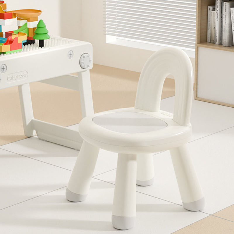 Modern Minimalist Round Arch PP Plastic Lightweight Kids Low Stool Backrest Armless For Living Room