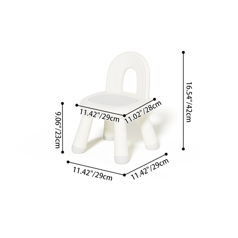 Modern Minimalist Round Arch PP Plastic Lightweight Kids Low Stool Backrest Armless For Living Room