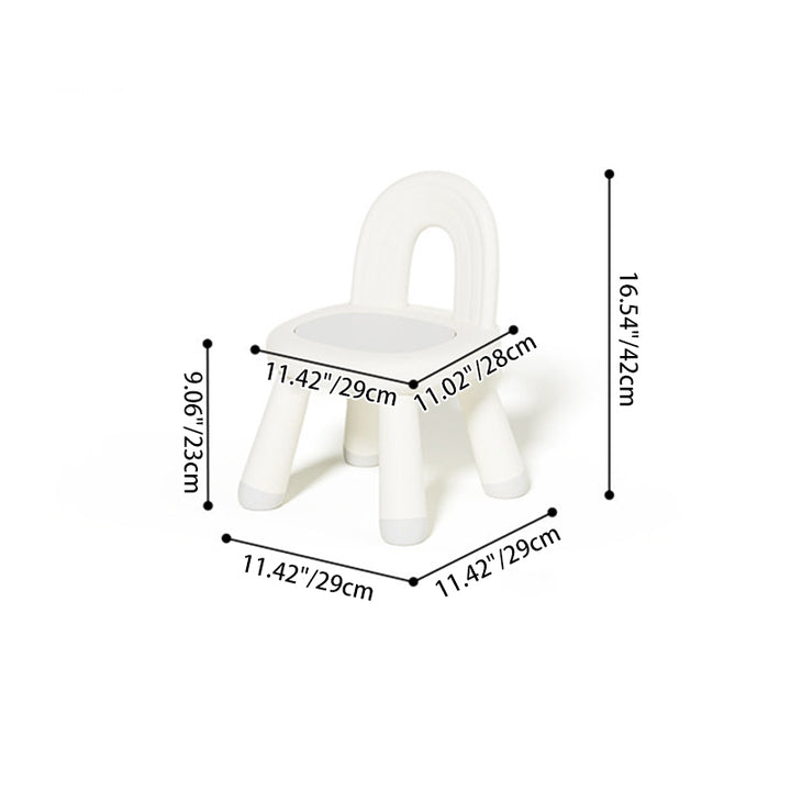 Modern Minimalist Round Arch PP Plastic Lightweight Kids Low Stool Backrest Armless For Living Room