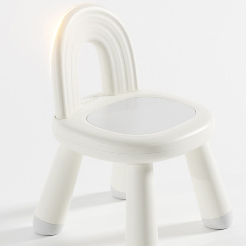 Modern Minimalist Round Arch PP Plastic Lightweight Kids Low Stool Backrest Armless For Living Room