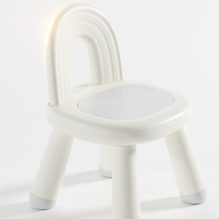Modern Minimalist Round Arch PP Plastic Lightweight Kids Low Stool Backrest Armless For Living Room