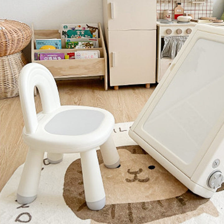 Modern Minimalist Round Arch PP Plastic Lightweight Kids Low Stool Backrest Armless For Living Room