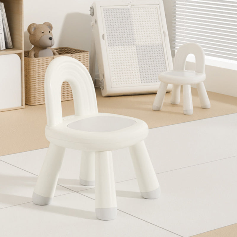Modern Minimalist Round Arch PP Plastic Lightweight Kids Low Stool Backrest Armless For Living Room