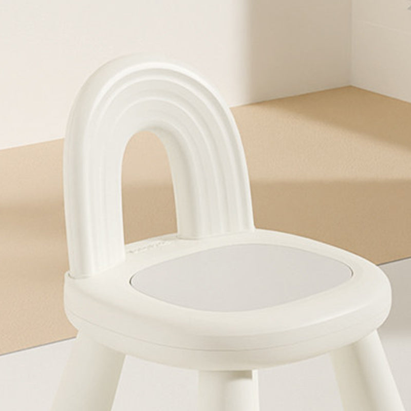 Modern Minimalist Round Arch PP Plastic Lightweight Kids Low Stool Backrest Armless For Living Room