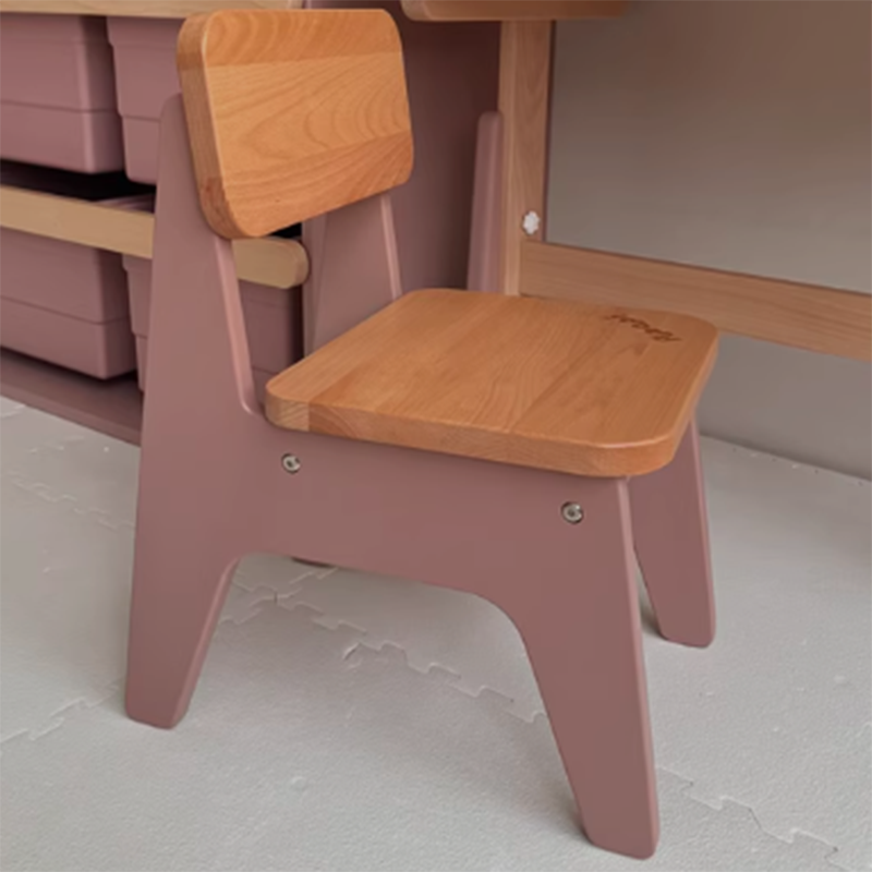 Tabouret bas contemporain nordique trapézoïdal durable en bois de hêtre pour enfants, sans dossier ni accoudoirs, pour salon 