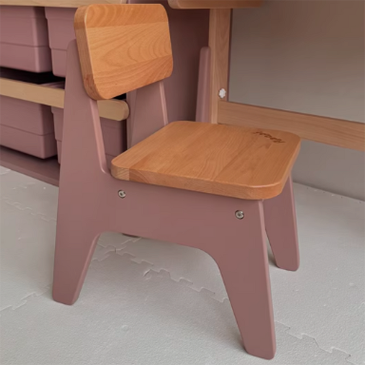 Tabouret bas contemporain nordique trapézoïdal durable en bois de hêtre pour enfants, sans dossier ni accoudoirs, pour salon 