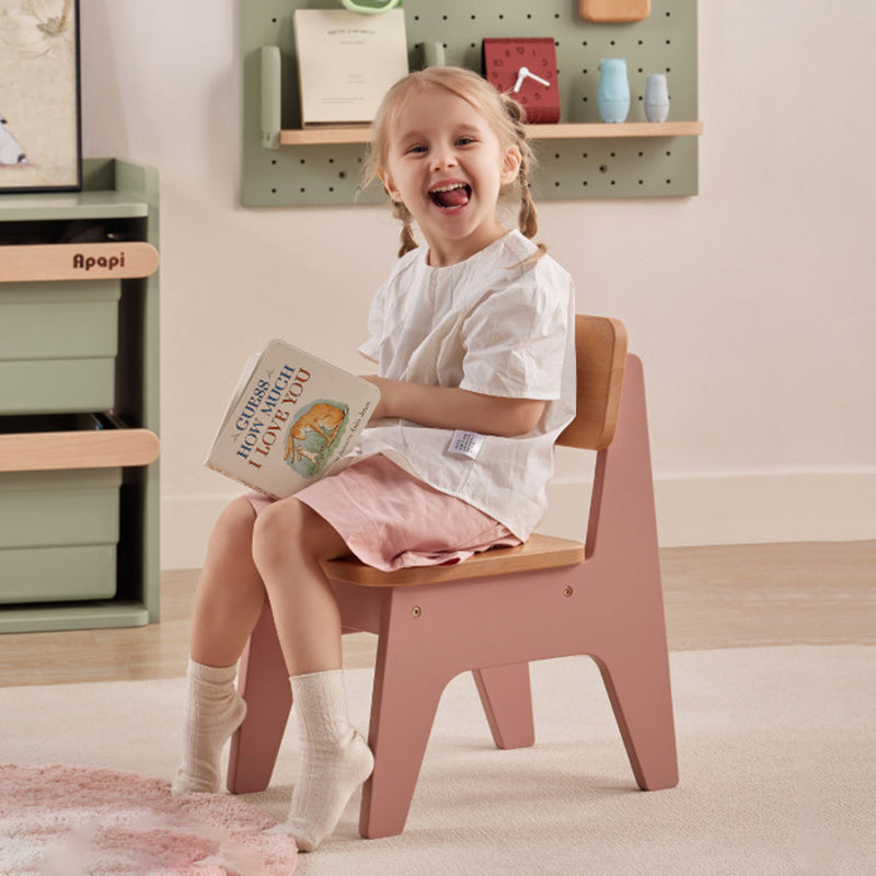 Tabouret bas contemporain nordique trapézoïdal durable en bois de hêtre pour enfants, sans dossier ni accoudoirs, pour salon 