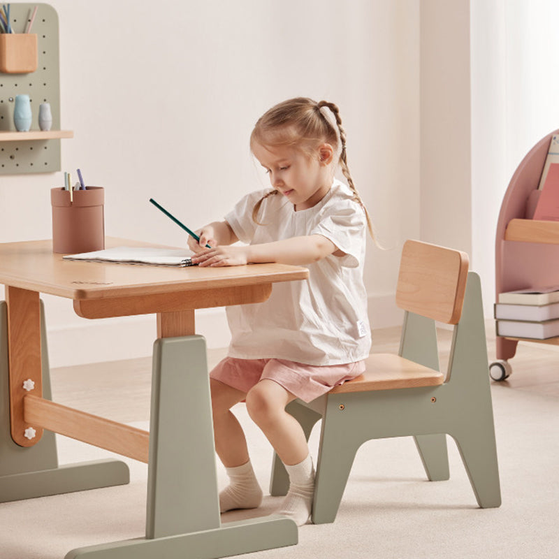 Tabouret bas contemporain nordique trapézoïdal durable en bois de hêtre pour enfants, sans dossier ni accoudoirs, pour salon 