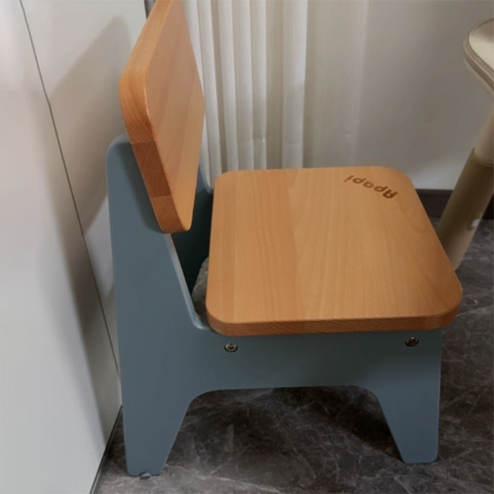 Tabouret bas contemporain nordique trapézoïdal durable en bois de hêtre pour enfants, sans dossier ni accoudoirs, pour salon 