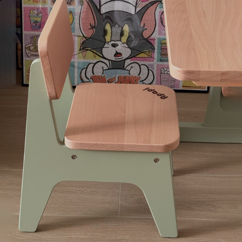 Tabouret bas contemporain nordique trapézoïdal durable en bois de hêtre pour enfants, sans dossier ni accoudoirs, pour salon 