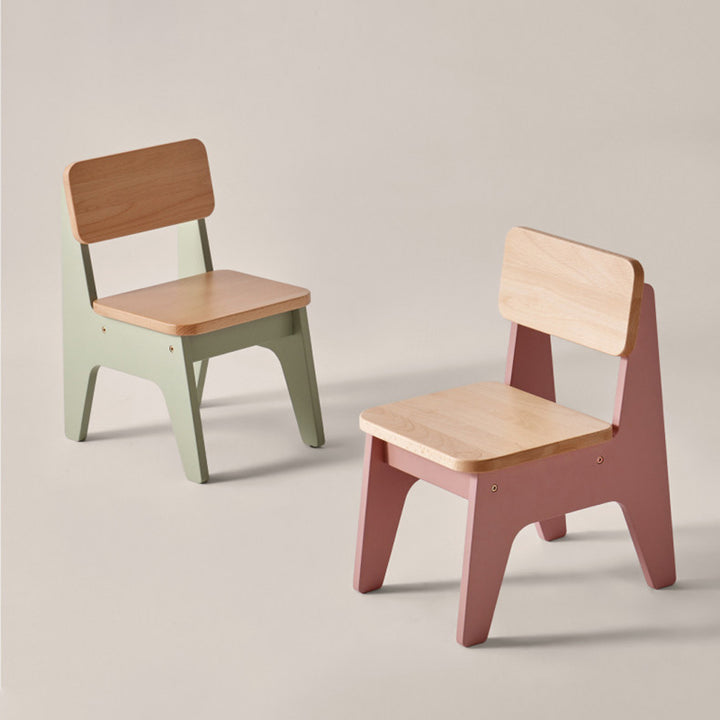 Tabouret bas contemporain nordique trapézoïdal durable en bois de hêtre pour enfants, sans dossier ni accoudoirs, pour salon 