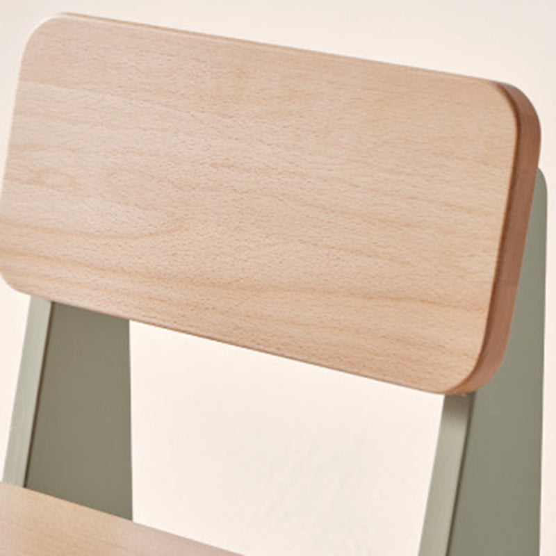 Tabouret bas contemporain nordique trapézoïdal durable en bois de hêtre pour enfants, sans dossier ni accoudoirs, pour salon 