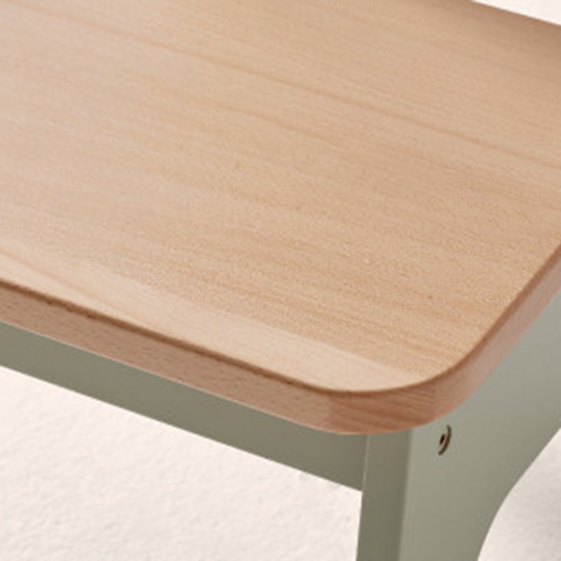 Tabouret bas contemporain nordique trapézoïdal durable en bois de hêtre pour enfants, sans dossier ni accoudoirs, pour salon 