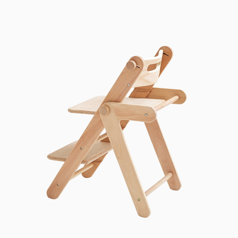 Chaise lounge pour enfants moderne minimaliste géométrique en hêtre et contreplaqué de bois massif, réglable, sans accoudoirs, avec dossier, pour salle à manger et bureau 