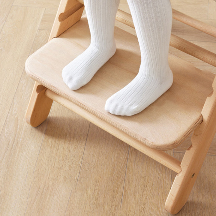 Chaise lounge pour enfants moderne minimaliste géométrique en hêtre et contreplaqué de bois massif, réglable, sans accoudoirs, avec dossier, pour salle à manger et bureau 