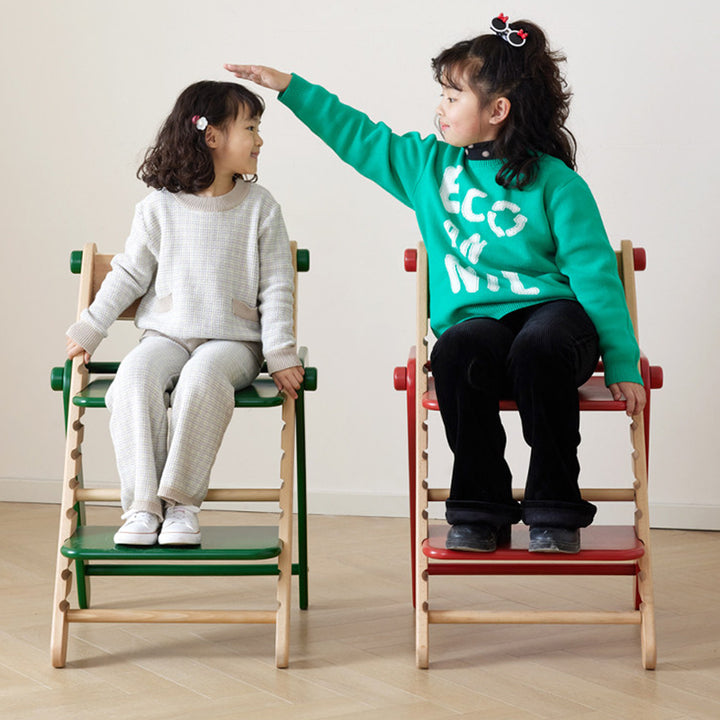 Modern Minimalist Geometric Beech & Plywood Adjustable Kids Lounge Chair Backrest Armless For Dining Room & Study