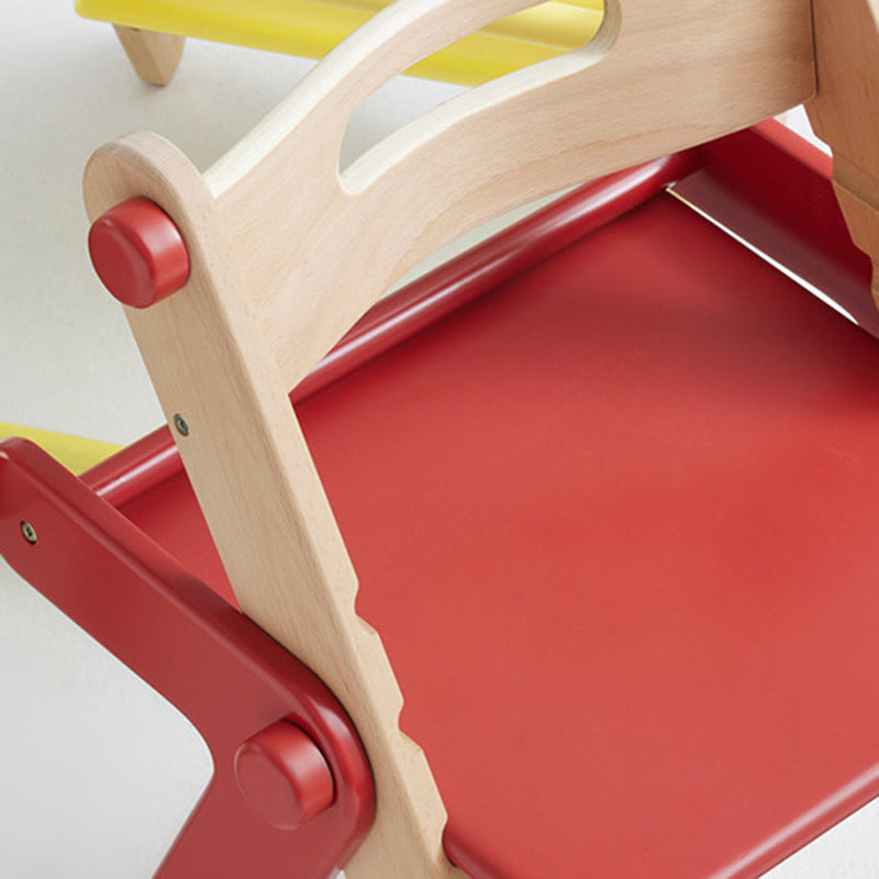 Chaise lounge pour enfants moderne minimaliste géométrique en hêtre et contreplaqué de bois massif, réglable, sans accoudoirs, avec dossier, pour salle à manger et bureau 