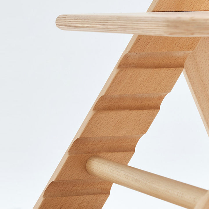 Chaise lounge pour enfants moderne minimaliste géométrique en hêtre et contreplaqué de bois massif, réglable, sans accoudoirs, avec dossier, pour salle à manger et bureau 