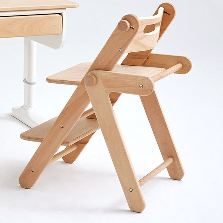 Chaise lounge pour enfants moderne minimaliste géométrique en hêtre et contreplaqué de bois massif, réglable, sans accoudoirs, avec dossier, pour salle à manger et bureau 
