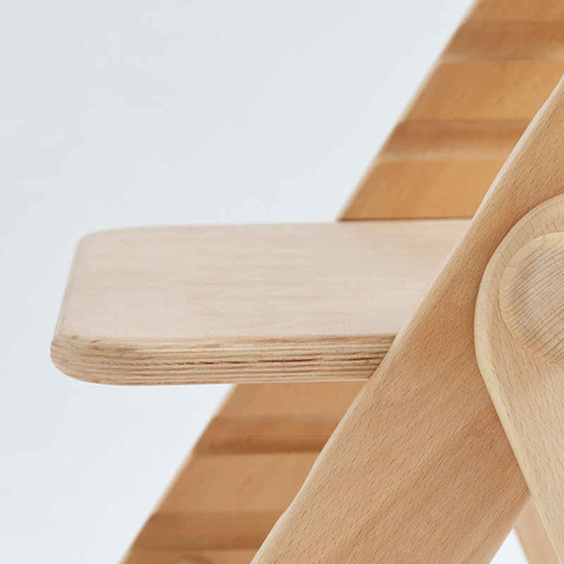 Chaise lounge pour enfants moderne minimaliste géométrique en hêtre et contreplaqué de bois massif, réglable, sans accoudoirs, avec dossier, pour salle à manger et bureau 