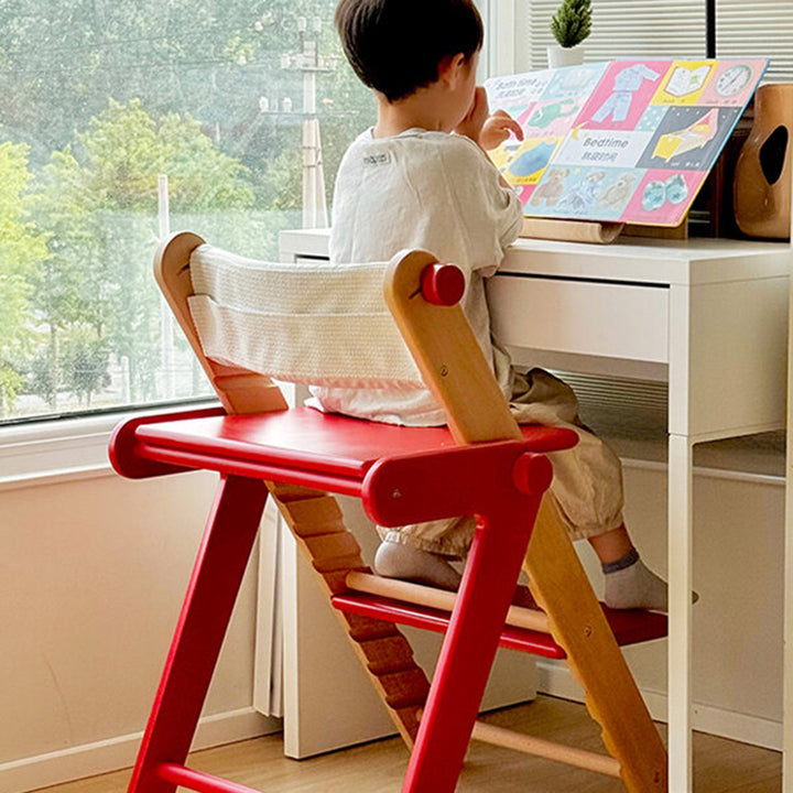 Chaise lounge pour enfants moderne minimaliste géométrique en hêtre et contreplaqué de bois massif, réglable, sans accoudoirs, avec dossier, pour salle à manger et bureau 