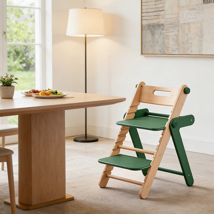 Chaise lounge pour enfants moderne minimaliste géométrique en hêtre et contreplaqué de bois massif, réglable, sans accoudoirs, avec dossier, pour salle à manger et bureau 