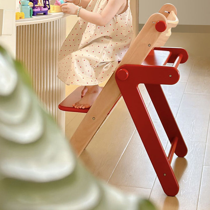 Chaise lounge pour enfants moderne minimaliste géométrique en hêtre et contreplaqué de bois massif, réglable, sans accoudoirs, avec dossier, pour salle à manger et bureau 