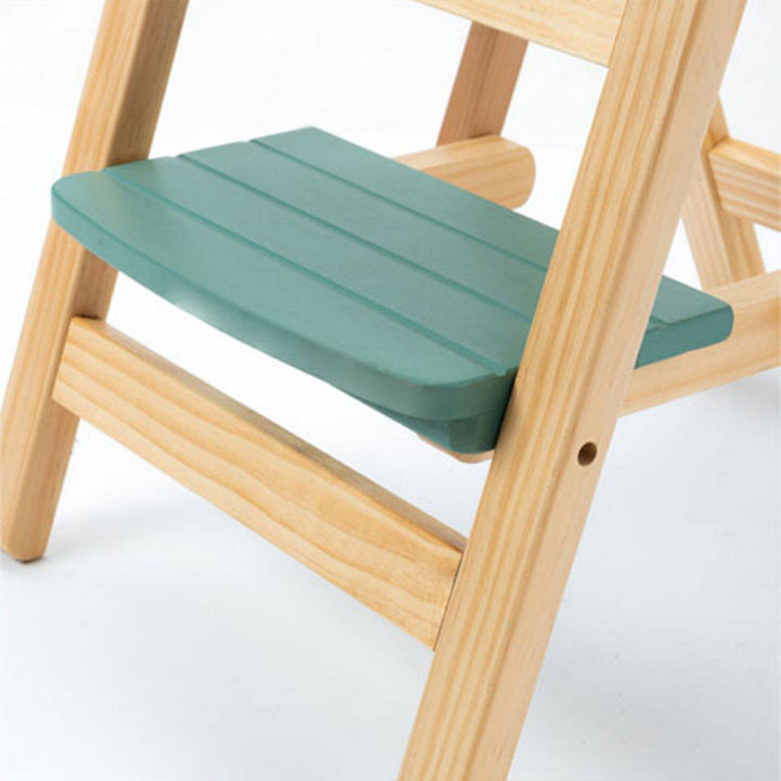 Tabouret de bar pliable à plusieurs marches en bois de pin, design minimaliste moderne, triangulaire, avec dossier, pour salle à manger 