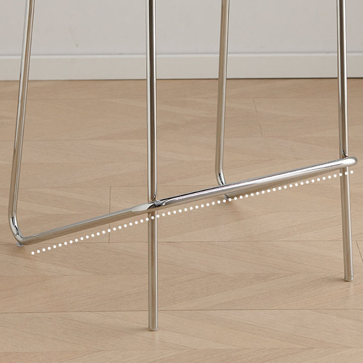Taburete de bar rectangular contemporáneo escandinavo de madera maciza contrachapada de chenilla hierro con respaldo y reposapiés para comedor 