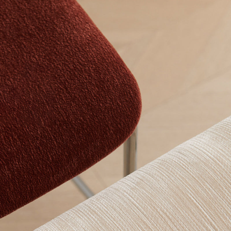 Taburete de bar rectangular contemporáneo escandinavo de madera maciza contrachapada de chenilla hierro con respaldo y reposapiés para comedor 