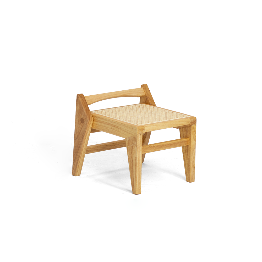 Taburete bajo trapezoidal ligero y portátil, sin respaldo ni reposabrazos, de madera de toon chino rústico tradicional y tejido de ratán, para entrada y pasillo 