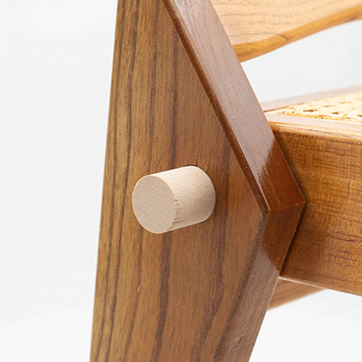 Taburete bajo trapezoidal ligero y portátil, sin respaldo ni reposabrazos, de madera de toon chino rústico tradicional y tejido de ratán, para entrada y pasillo 