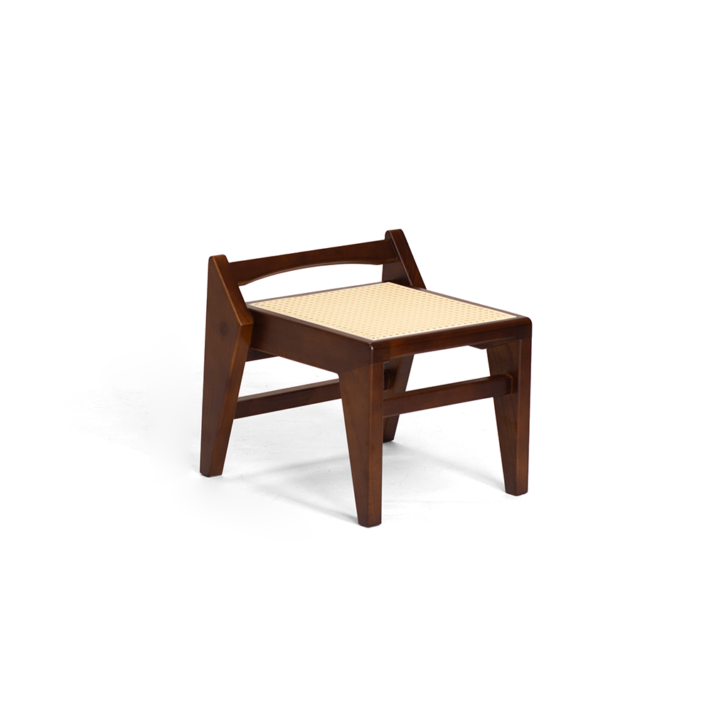 Taburete bajo trapezoidal ligero y portátil, sin respaldo ni reposabrazos, de madera de toon chino rústico tradicional y tejido de ratán, para entrada y pasillo 