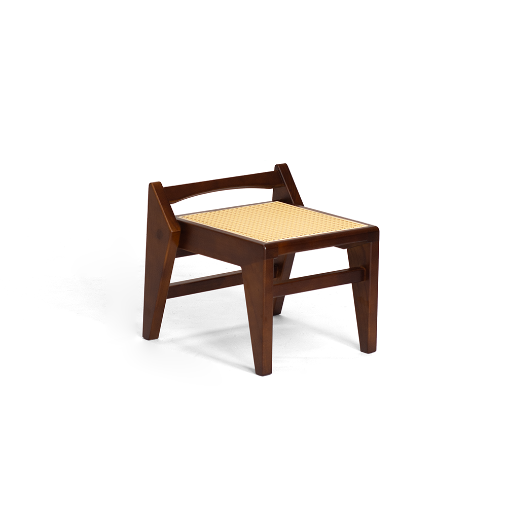 Taburete bajo trapezoidal ligero y portátil, sin respaldo ni reposabrazos, de madera de toon chino rústico tradicional y tejido de ratán, para entrada y pasillo 