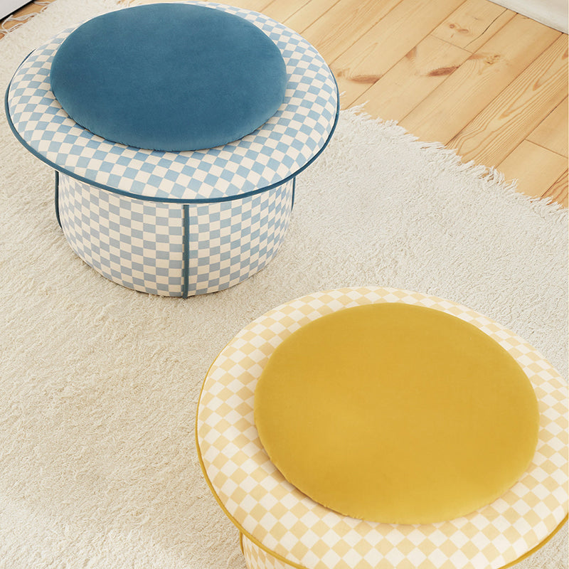 Taburete bajo sin respaldo ni reposabrazos, de estilo contemporáneo, creativo, de madera maciza, contrachapado, terciopelo y esponja, con forma de sombrero mágico y almacenamiento oculto, para sala de estar 