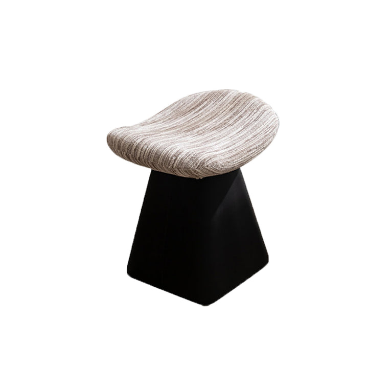 Contemporary Nordic Chenille Pine Wood Faux Leather Sponge Arc Conical Rotatable Vanity Stool Backless Armless For Bedroom